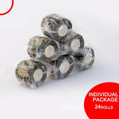 INKin Tattoo Grip Tape 1 Inch x 5 Yards 24 Rolls Self-Adhesive Elastic Bandage Wrap, Vet Wrap, Ankle Tape (Camo) - INKin Tattoo Supply