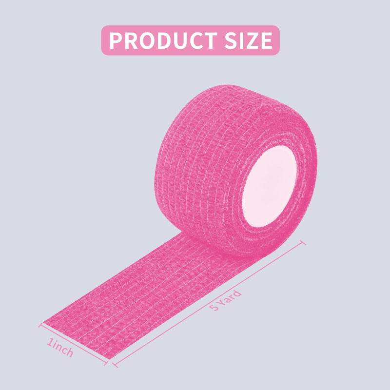 INKin Pink Tattoo Grip Tape 1 Inch x 5 Yards 24 Rolls Self-Adhesive Elastic Bandage Wrap, Cohesive PMU Tapes Pen Cover - INKin Tattoo Supply