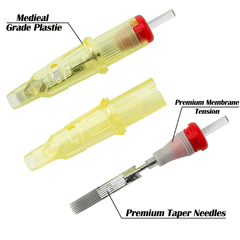INKin Tattoo Needle Cartridges with Safety Membrane #12 Standard #10 Bugpin RM M1 (MLKBRO 20Pcs) - INKin Tattoo Supply