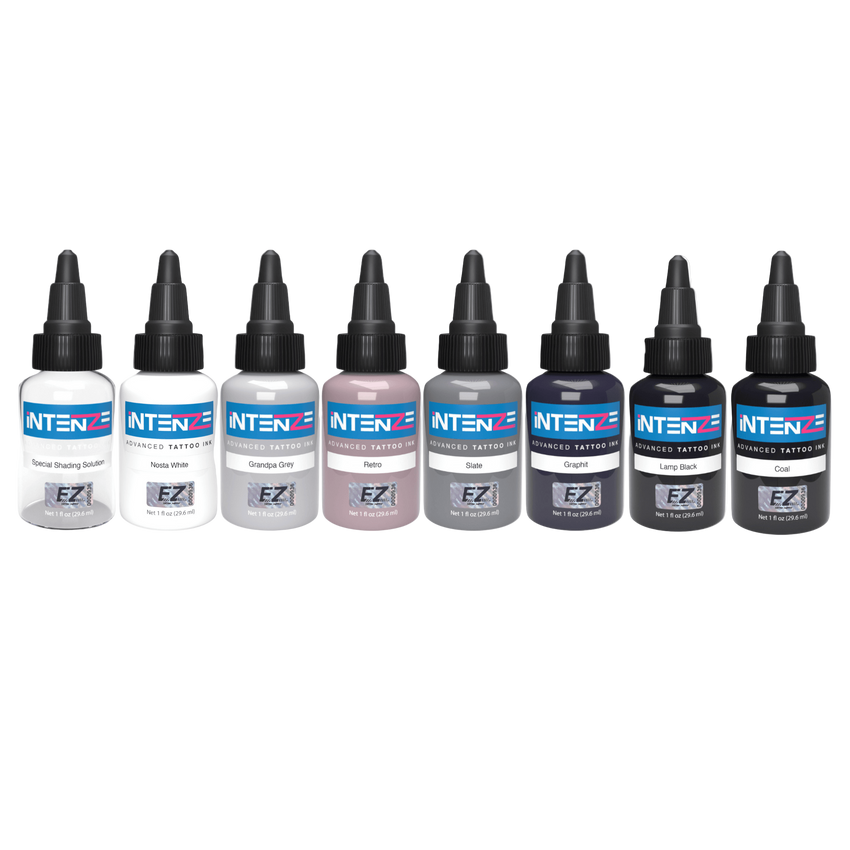 Power Grey Intenze Tattoo Ink Set - INKin Tattoo Supply