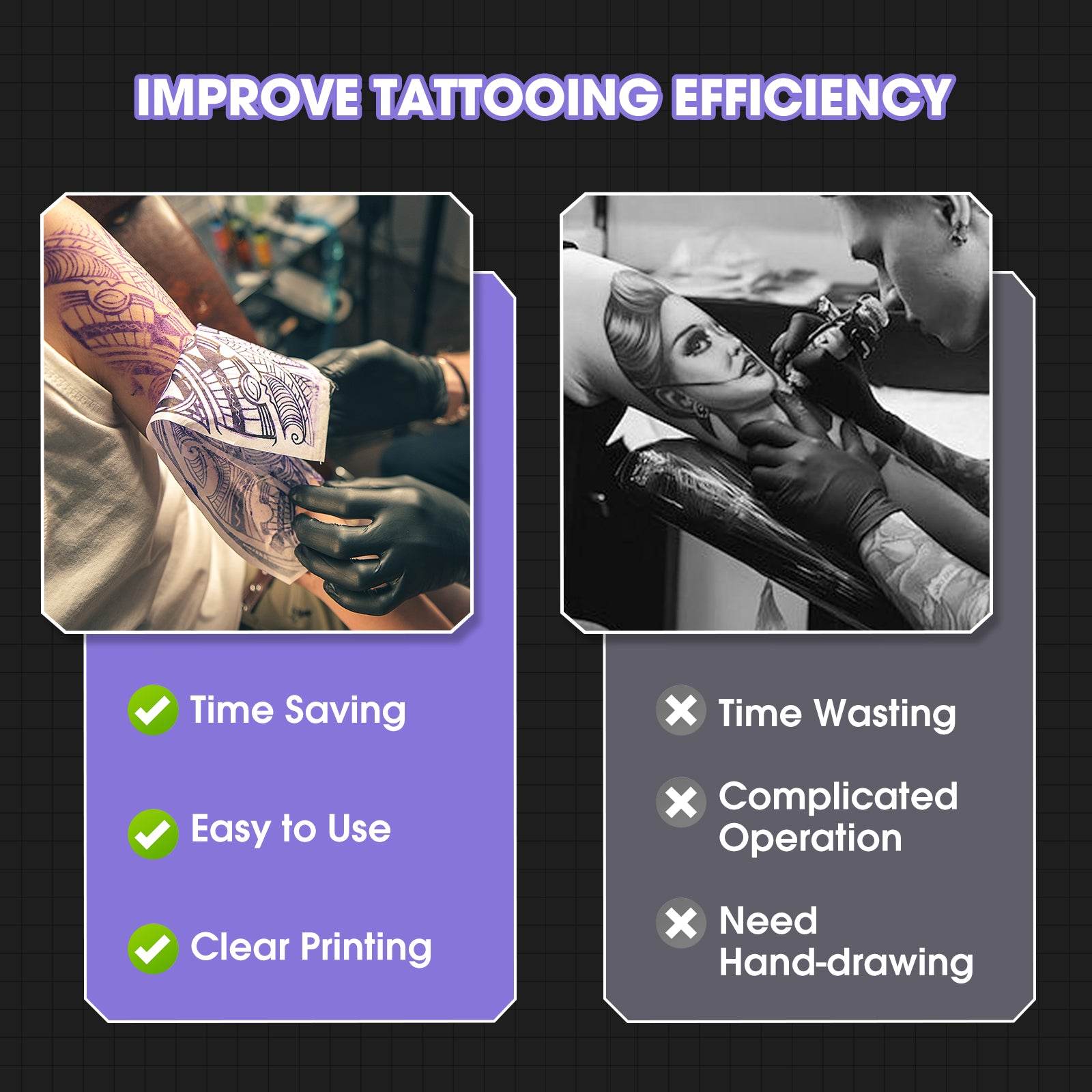 Portable Bluetooth Tattoo Stencil Printer with Transfer Paper High Precision, Wireless, Fast and Versatile for Tattooing - INKin Tattoo Supply