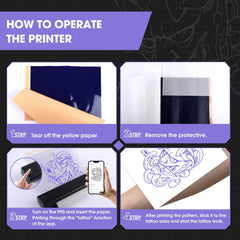 Portable Bluetooth Tattoo Stencil Printer with Transfer Paper High Precision, Wireless, Fast and Versatile for Tattooing - INKin Tattoo Supply