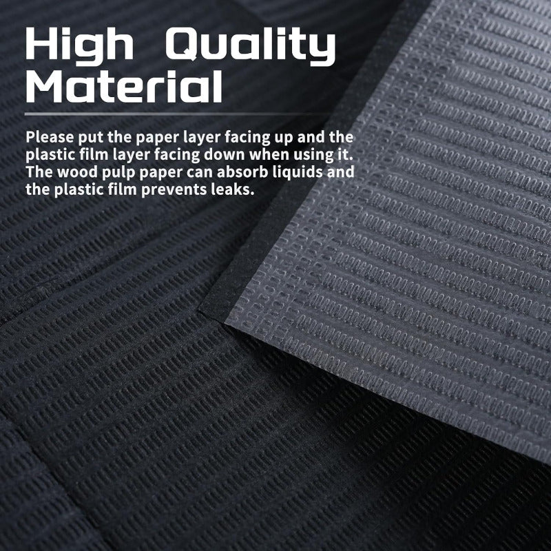 INKin Black Waterproof Disposable Dental Bibs (125 Pack ) - INKin Tattoo Supply