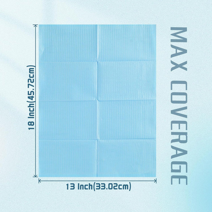 INKin Blue Waterproof Disposable Dental Bibs (125 Pack ) - INKin Tattoo Supply