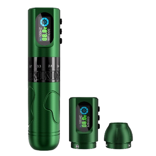 Inkflexo Adjustable Stroke Wireless Tattoo Machine 2.0mm - 4.2mm with 2 Battery Power Supply and 9 Frequency Dot work Modes - INKin Tattoo Supply