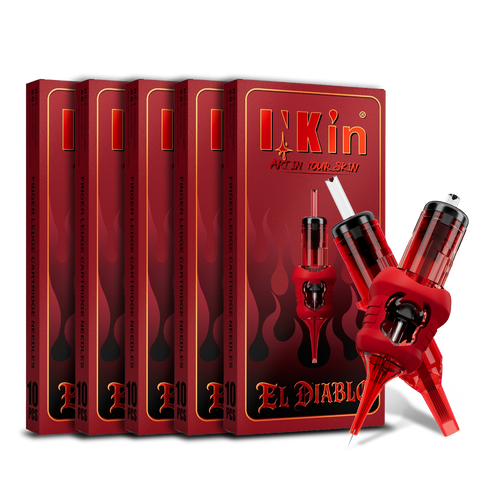 INKin El Diablo Finger Ledge Tattoo Cartridges Needles (50pcs Assorted RL RS M1C)