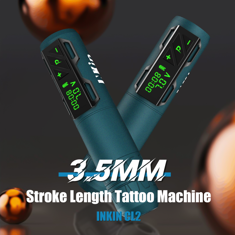 INKin Wireless Tattoo Pen Machine Gun With 100pcs Revo Cartridge Needles Assorted Mixed Sizes