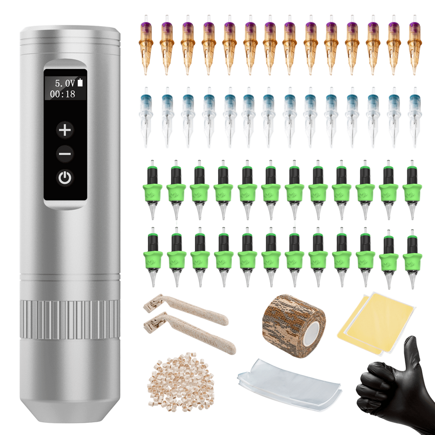 INKin Nowta-1 Beginner Wireless Tattoo Machine Kit Bundle