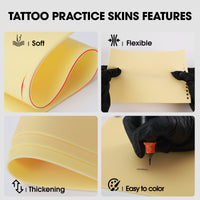INKin Artificial Skin Tattoo 20 x 15 cm Thick 2 mm - Pack of 10 Practice Skin Tattoo Professional for Training (Beginners / Professionals) - INKin Tattoo Supply