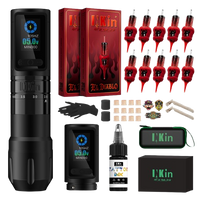 INKin Inferno Adjustable Stoke Full Beginner Set Wireless Tattoo Machine Kit -- EU Warehouse