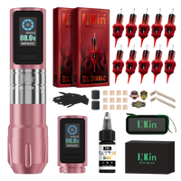 INKin Inferno Adjustable Stoke Full Beginner Set Wireless Tattoo Machine Kit -- EU Warehouse