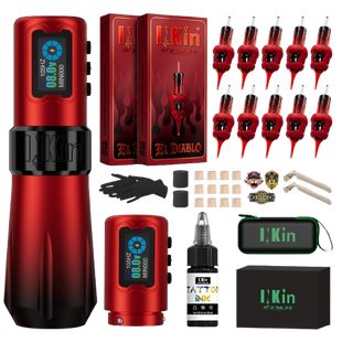 INKin Rampage 5,0 mm Hub Kabelloses Tattoo-Maschinen-Set mit Tinte und Kartuschen – Professionelles Komplettset für Tattoos – EU-Lager