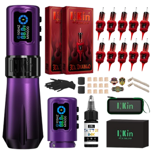INKin Rampage 4,5/4,0 mm Hub Direktantrieb Komplettset Kabelloses Tattoo-Maschinen-Kit -- EU-Lager