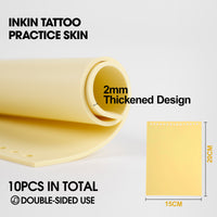 INKin Artificial Skin Tattoo 20 x 15 cm Thick 2 mm - Pack of 10 Practice Skin Tattoo Professional for Training (Beginners / Professionals) - INKin Tattoo Supply