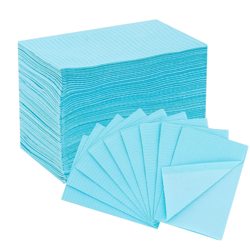 INKin Blue Waterproof Disposable Dental Bibs (125 Pack )