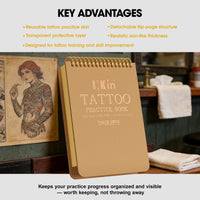 INKin Artificial Skin Tattoo 20 x 15 cm Thick 2 mm - Pack of 10 Practice Skin Tattoo Professional for Training (Beginners / Professionals) - INKin Tattoo Supply