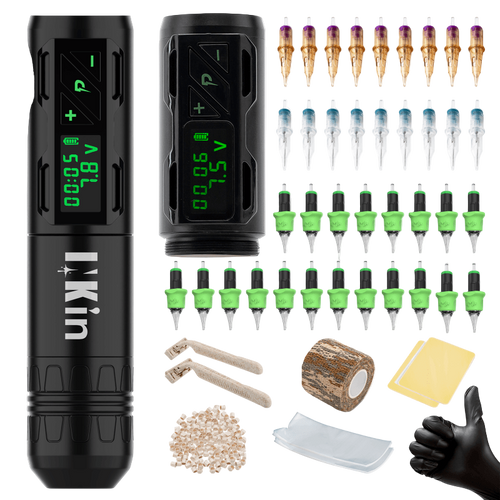 INKin CL2 3.5mm Stroke Length Professional Wireless Tattoo Machine Kit Bundle