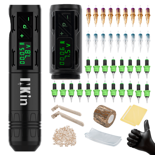 INKin CL2 3.5mm Stroke Length Professional Wireless Tattoo Machine Kit Bundle