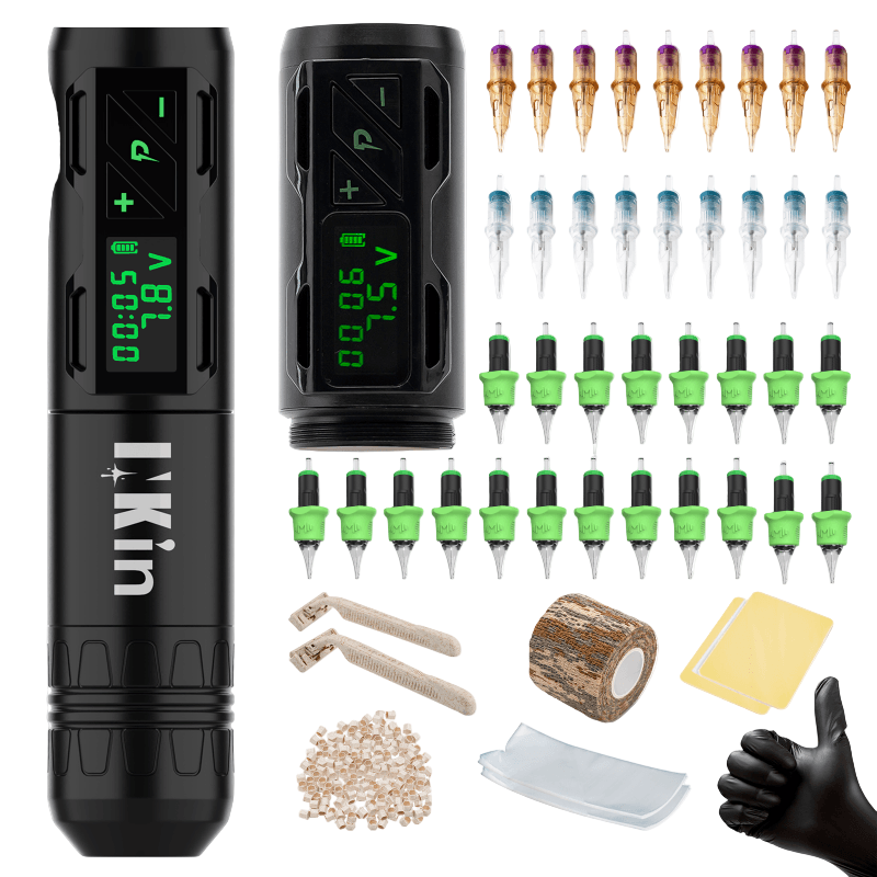 Kit profesional inalámbrico para máquina de tatuajes INKin CL2 con longitud de carrera de 3.5 mm