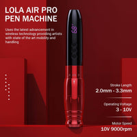 Lola Air Pro Wireless Adjustable Permanent Makeup Machine with Extra Battery Power - INKin Tattoo Supply