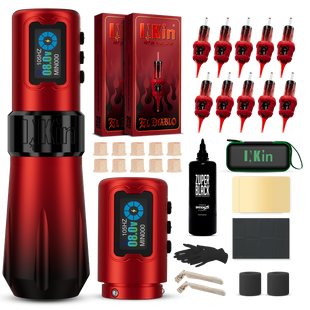 INKin Rampage 5.0mm Stroke Wireless Tattoo Machine Kit with Ink & Cartridges – Professional Complete Tattoo Set