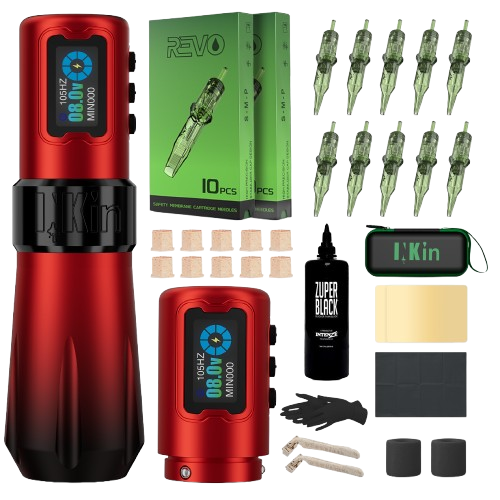INKin Rampage 5.0mm Stroke Wireless Tattoo Machine Kit with Ink & Cartridges – Professional Complete Tattoo Set