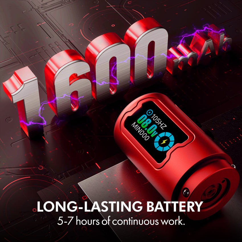 INKin Rampage 5.0mm Stroke Wireless Tattoo Machine Kit with Ink & Cartridges – Professional Complete Tattoo Set