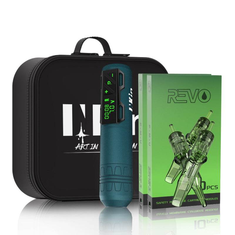INKin CL2 Xmas Green Wireless Tattoo Machine Kit - INKin Tattoo Supply