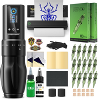 INKin Tattoo Machine Kit, Wireless Tattoo Machine with 2.2-4.2mm Stroke Length and 1600mAh Batteries, Complete Tattoo Accessory Set with Bluetooth Tattoo Printer, Stencil Supplies, Tattoo Ink and Needles - INKin Tattoo Supply
