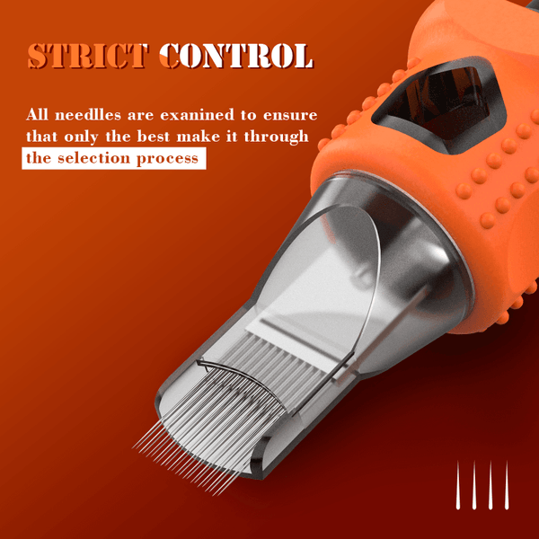 INKin Orange Long Taper Finger Ledge Tattoo Cartridges Mixed Bundle (80Pcs) - INKin Tattoo Supply