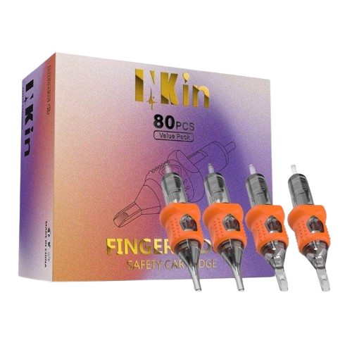 INKin オレンジ ロングテーパー フィンガーレッジ タトゥーカートリッジ ミックスバンドル（80個）