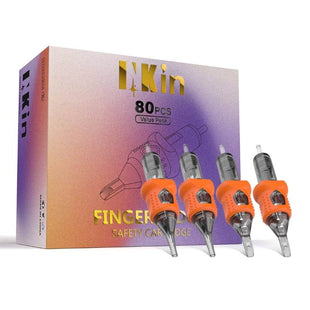 INKin Orange Long Taper Finger Ledge Tattoo Cartridges Mixed Bundle (80Pcs)