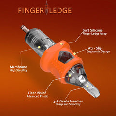 INKin Soft Silicone Tattoo Needles Disposable Finger Ledge Cartridges 40Pcs Mixed