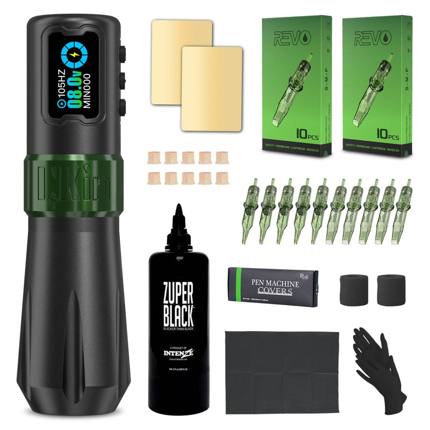 INKin Rampage Direct Drive 4.5/4.0mm Stroke Full Set Wireless Tattoo Machine Kit - INKin Tattoo Supply