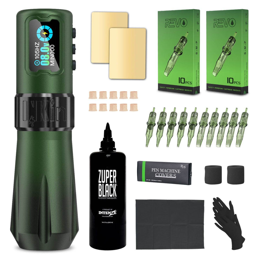 INKin Rampage Direct Drive 4.5/4.0mm Stroke Full Set Wireless Tattoo Machine Kit - INKin Tattoo Supply