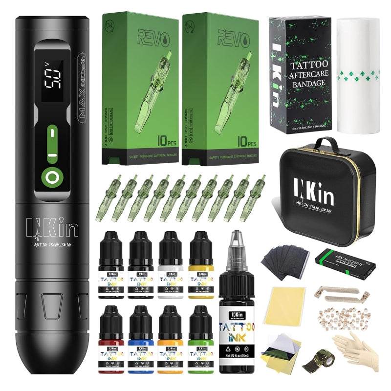 INKin CL2 Max Full Set Brushless Motor Wireless Tattoo Machine Kit(3400mAh Battery) - INKin Tattoo Supply
