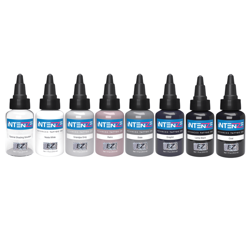 Power Grey Intenze Tattoo Ink Set - INKin Tattoo Supply