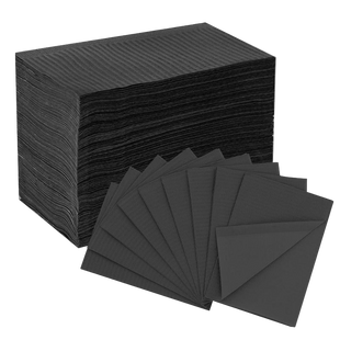 INKin Black Waterproof Disposable Dental Bibs (125 Pack )