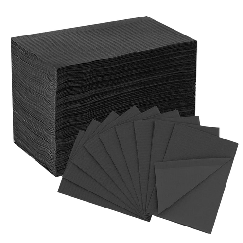 INKin Black Waterproof Disposable Dental Bibs (125 Pack )