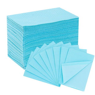 INKin Blue Waterproof Disposable Dental Bibs (125 Pack )