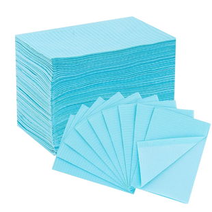 INKin Blue Waterproof Disposable Dental Bibs (125 Pack )
