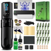INKin Tattoo Machine Kit, Wireless Tattoo Machine with 2.2-4.2mm Stroke Length and 1600mAh Batteries, Complete Tattoo Accessory Set with Bluetooth Tattoo Printer, Stencil Supplies, Tattoo Ink and Needles - INKin Tattoo Supply