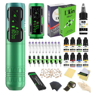 INKin CL2 4.0mm Stroke Wireless Full Set Tattoo Machine Kit Bundle (2 Batteries)