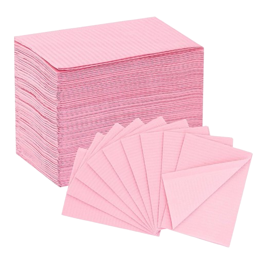 INKin Pink Waterproof Disposable Dental Bibs (125 Pack )
