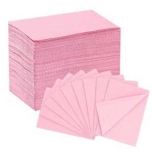 INKin Pink Waterproof Disposable Dental Bibs (125 Pack )