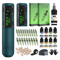 INKin CL2 Wireless Tattoo Machine Kit with 2 Batteries(Special Xmas Green) - INKin Tattoo Supply