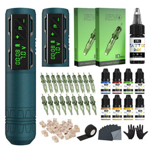INKin CL2 Wireless Tattoo Machine Kit with 2 Batteries(Special Xmas Green)