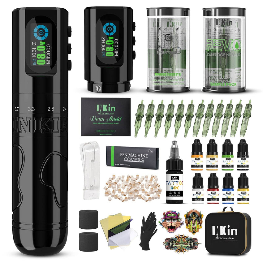 INKin Tattoo Machine Kit 2.0mm - 4.2mm Adjustable Stroke Length, Inkflexo Tattoo Gun Kit Complete for Tattoo Artists - INKin Tattoo Supply