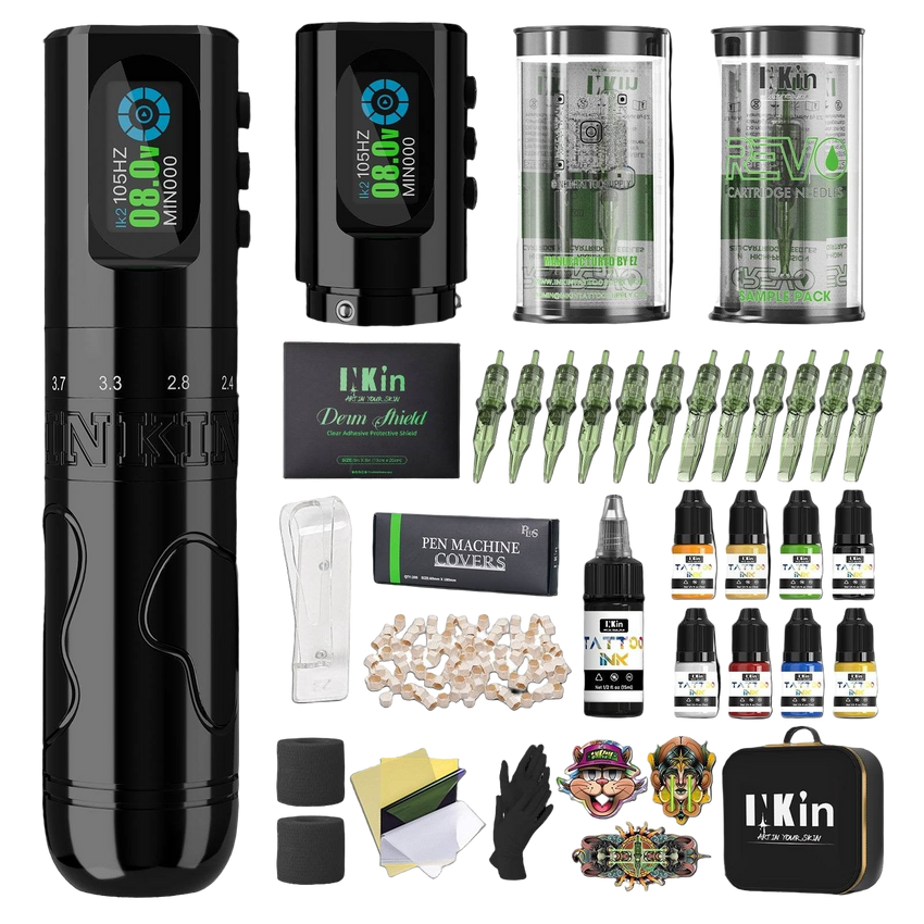 INKin Tattoo Machine Kit 2.0mm - 4.2mm Adjustable Stroke Length, Inkflexo Tattoo Gun Kit Complete for Tattoo Artists