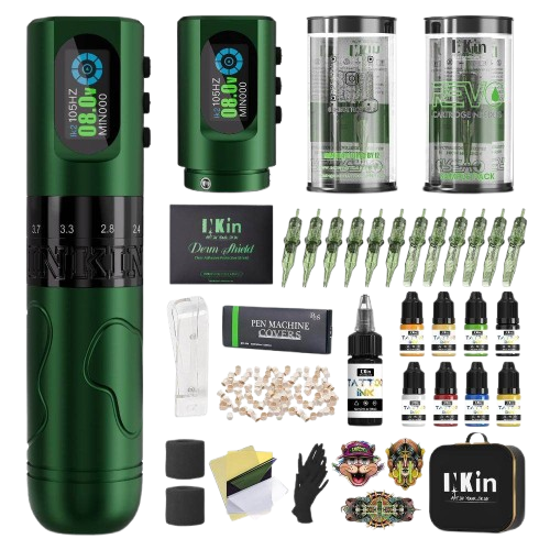 Kit de máquina de tatuaje INKin de 2,0 mm a 4,2 mm con longitud de carrera ajustable, kit completo de pistola de tatuaje Inkflexo para artistas del tatuaje